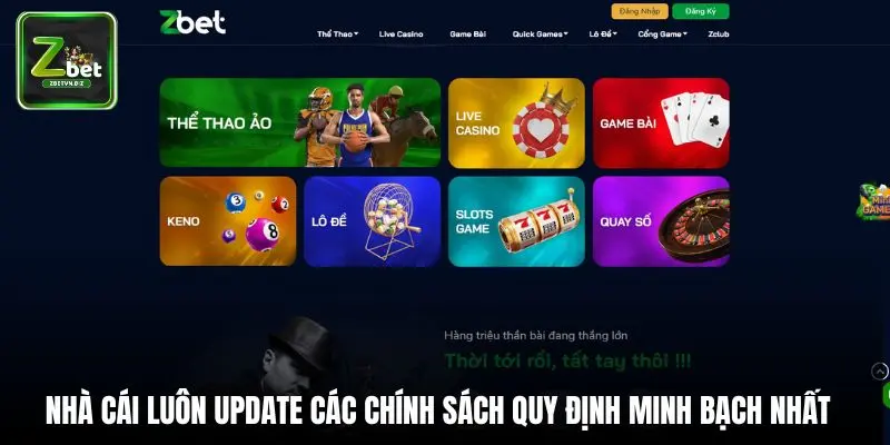 Nhà cái luôn update các chính sách quy định minh bạch nhất